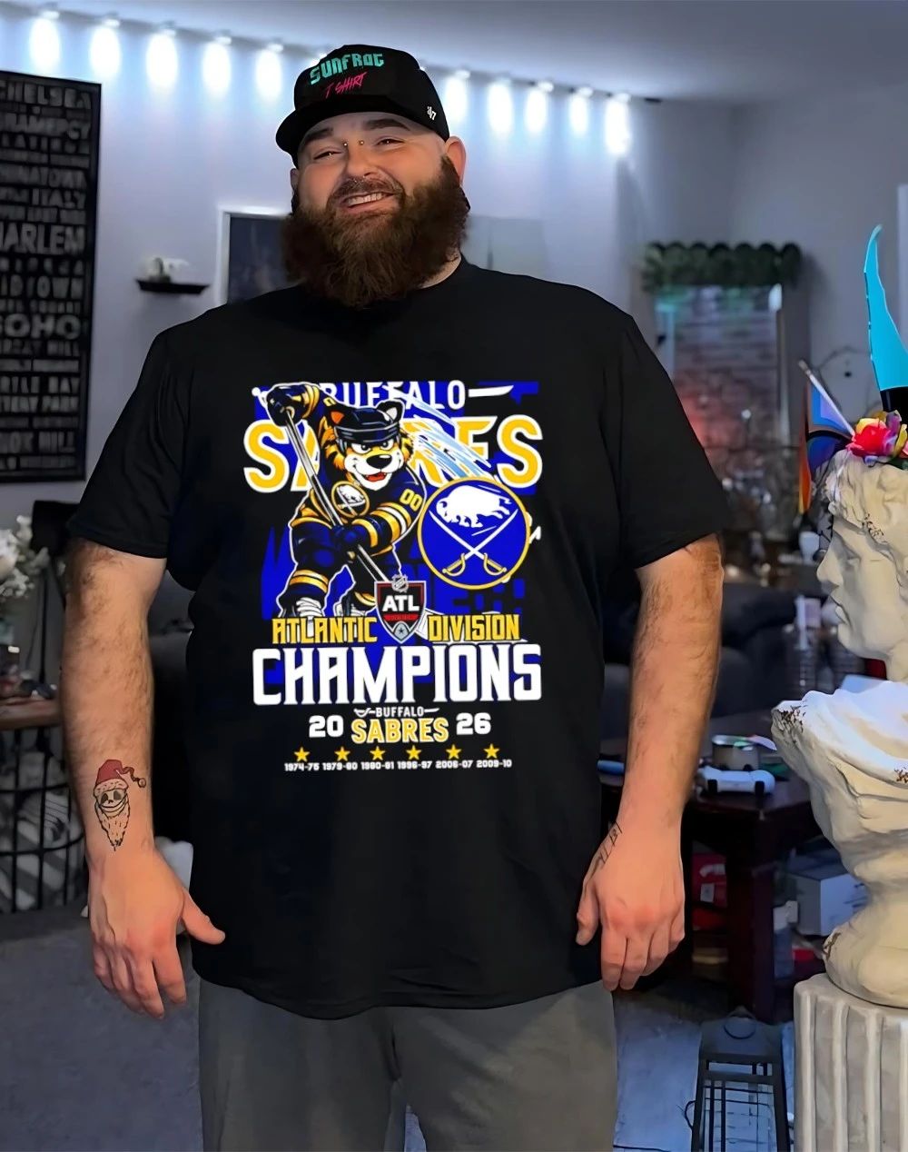 Buffalo Sabres 2026 Atlantic Division 7X Champions mascot shirt