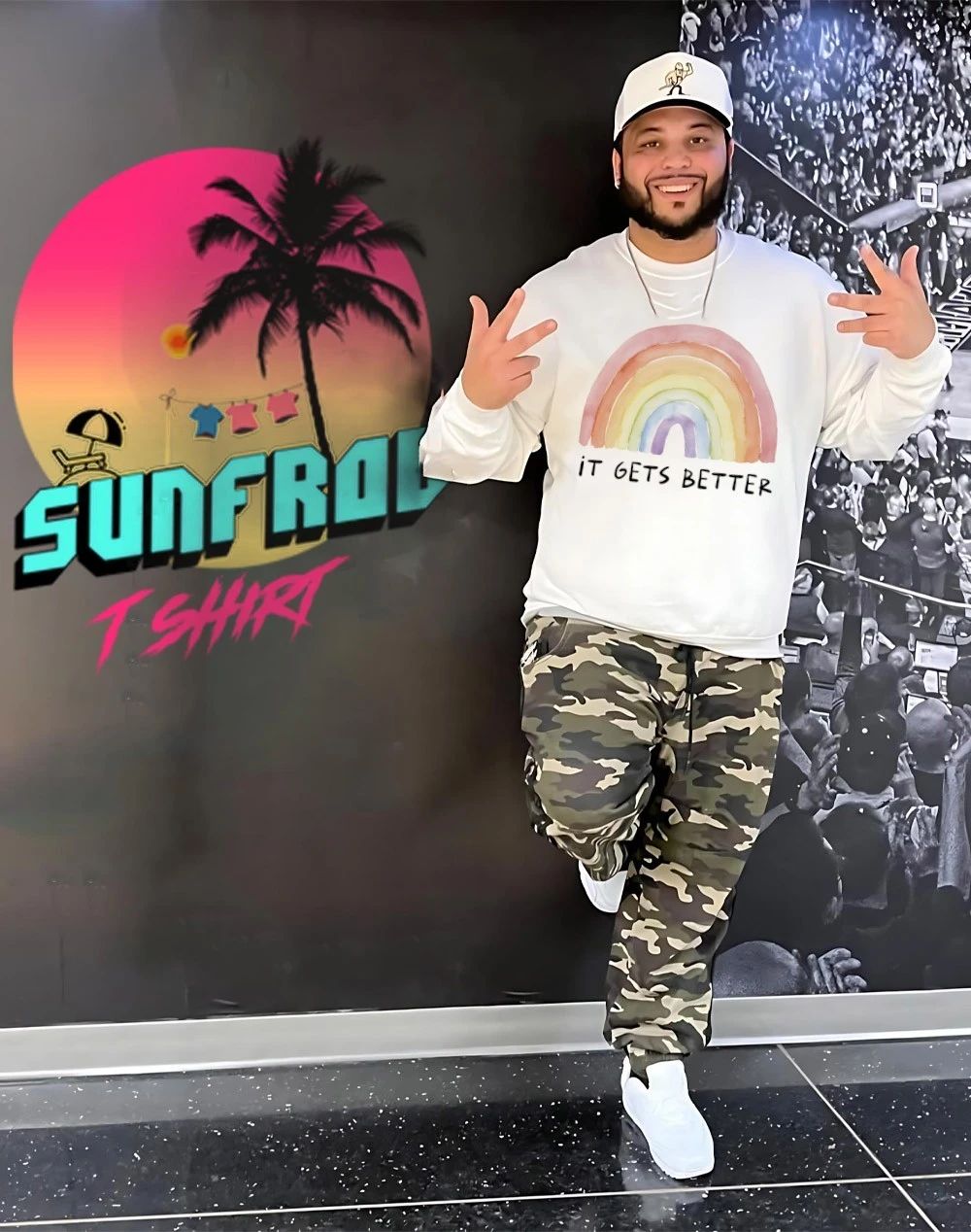 It gets better rainbow water color shirt