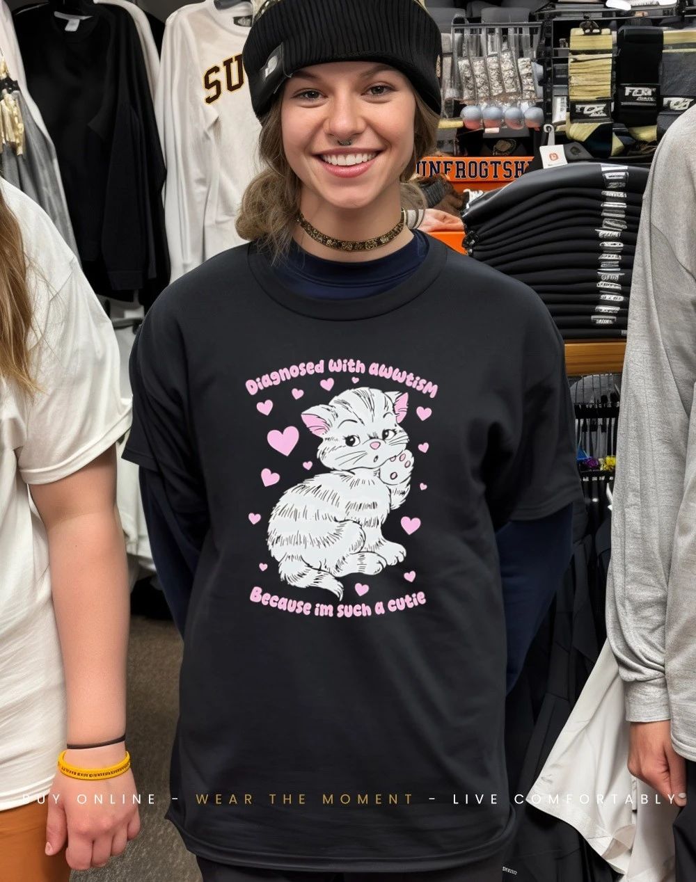 Diagnosed with awwtism because im such a cutie Cat shirt