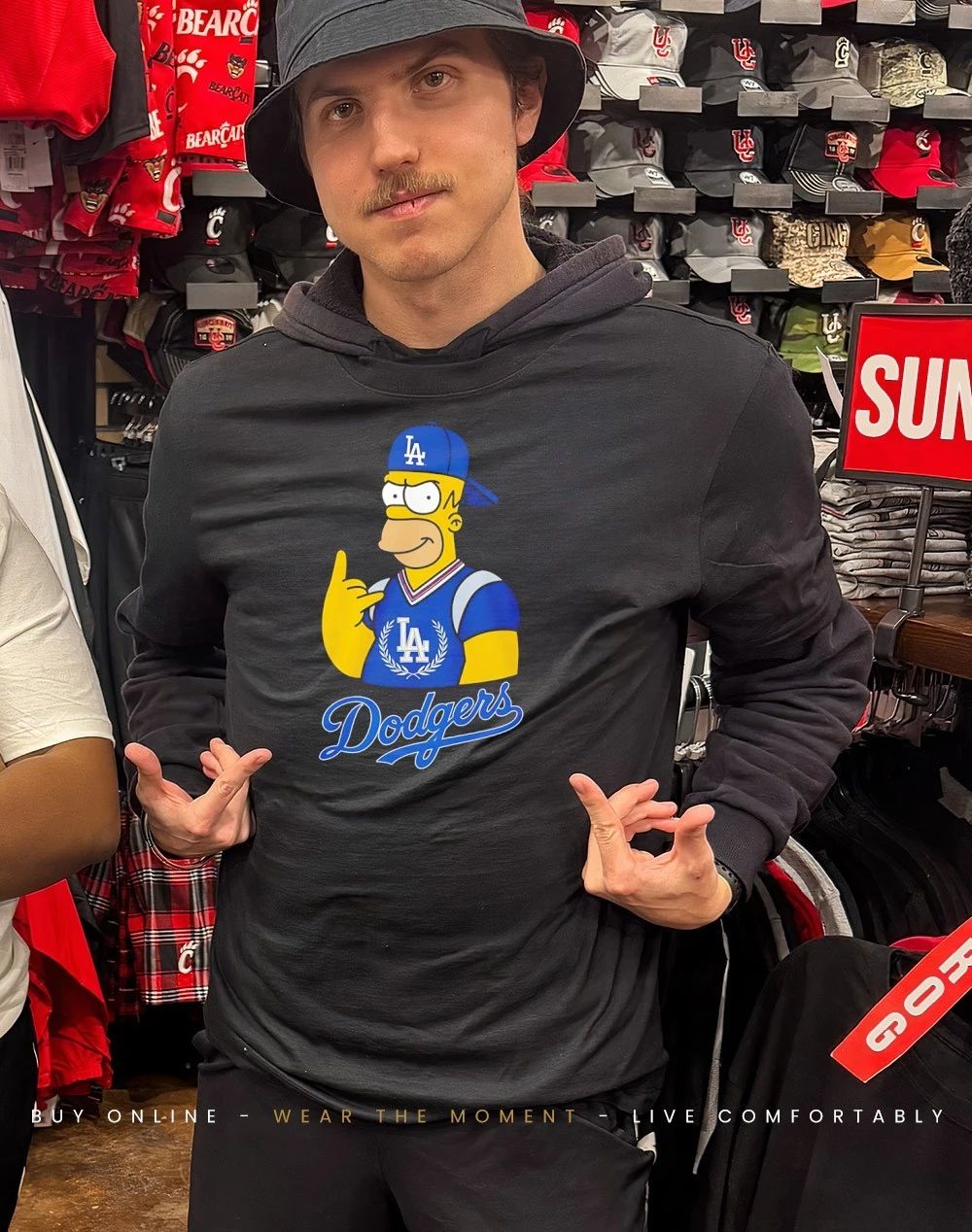 The Simpsons x Los Angeles Dodgers player rock hand shirt