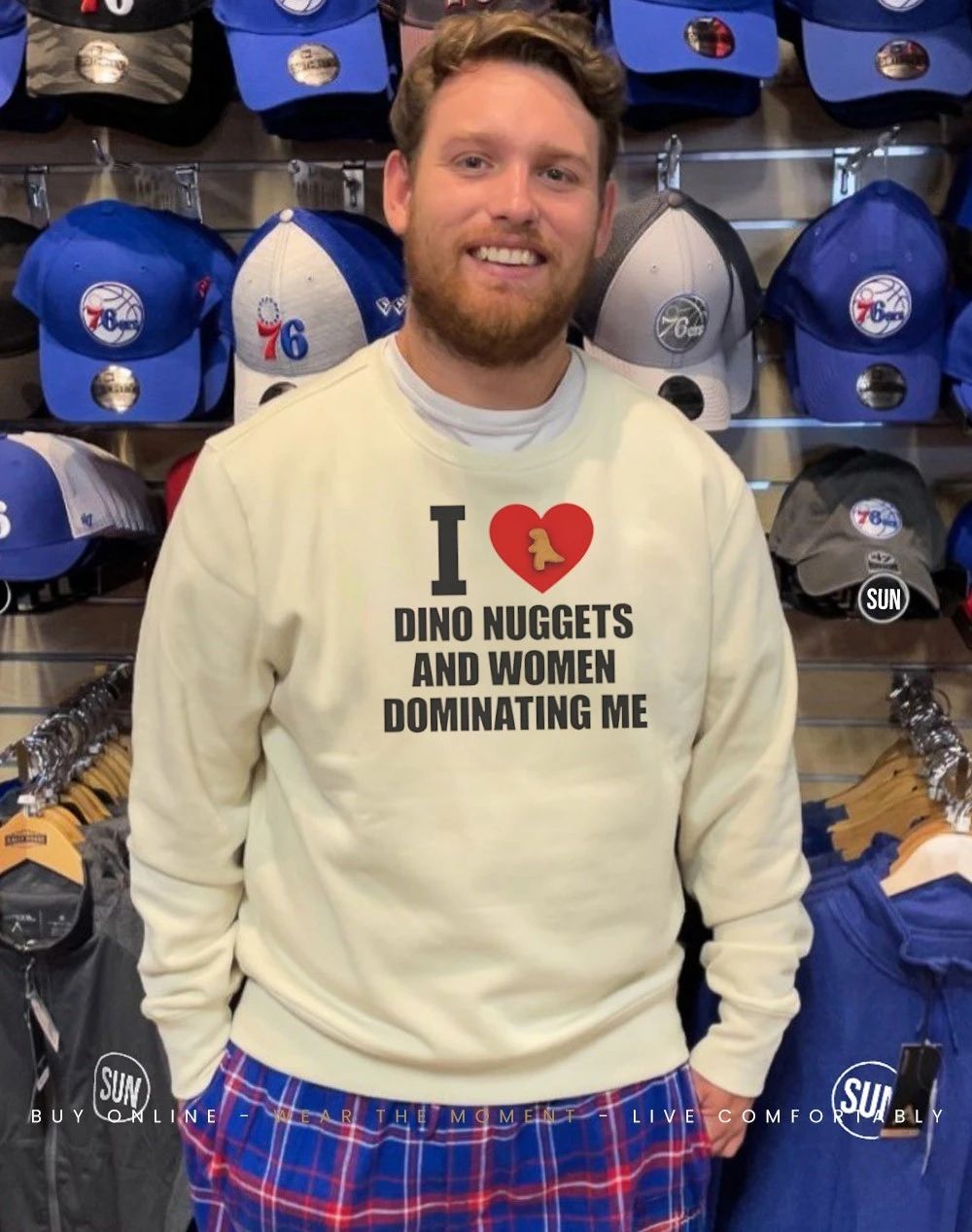 I love dino nuggets and women dominating me text shirt