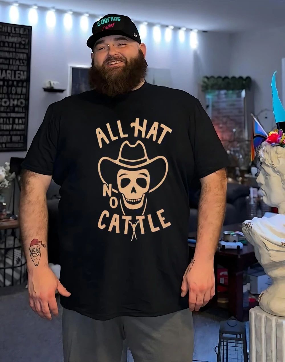Cowboy skull all hat no cattle shirt