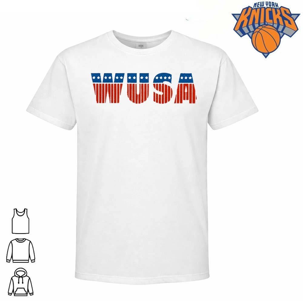 WUSA Patriotic Star and Stripes Block Lettering shirt
