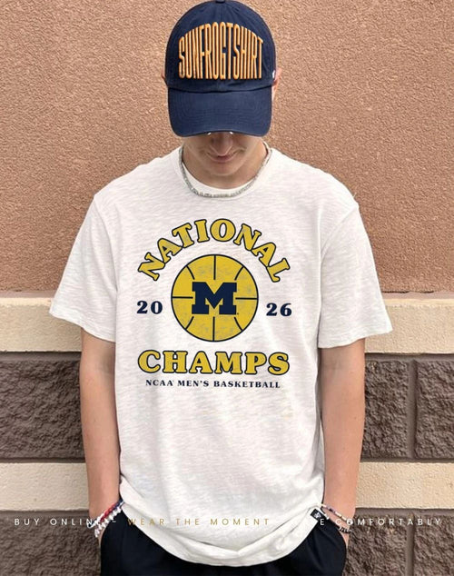 2026 National Champions Michigan Wolverines men’s basketball shirt