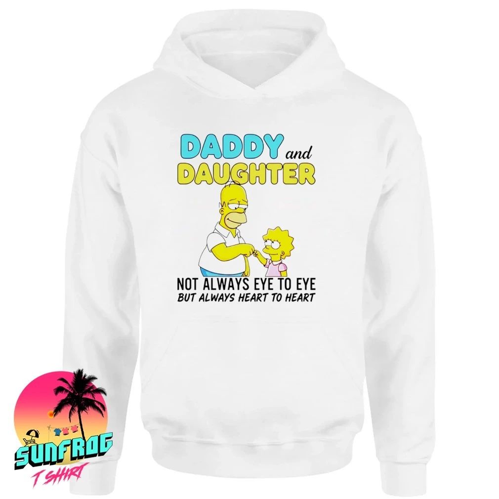 Simpsons daddy and daughter not always eye to eye but always heart to heart shirt