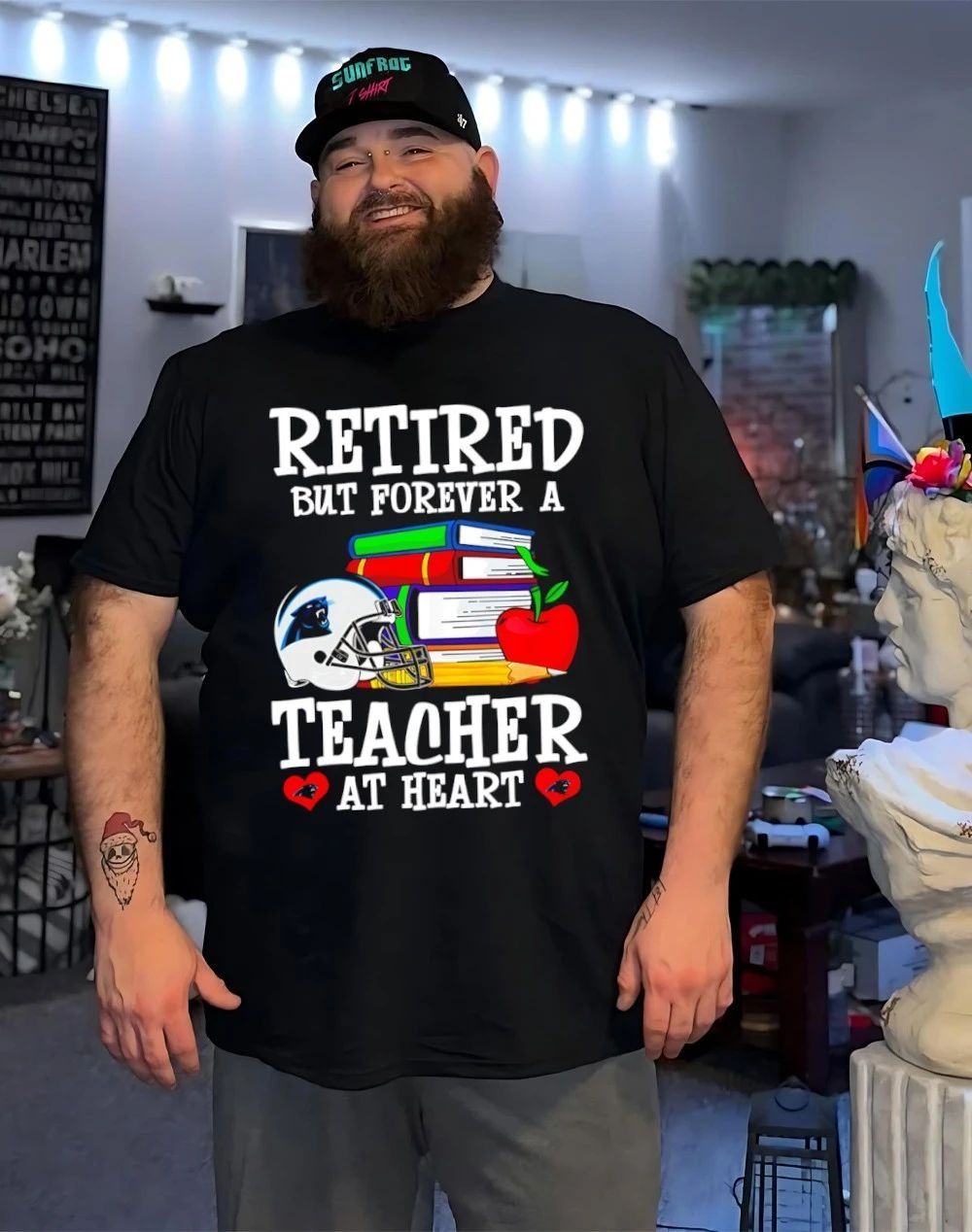 Carolina Panthers Retired But Forever a Teacher At Heart shirt