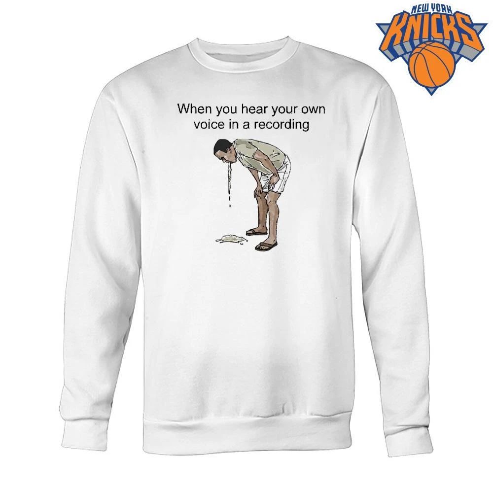 When You Hear Your Own Voice in a Recording Puking Guy Funny Meme Shirt