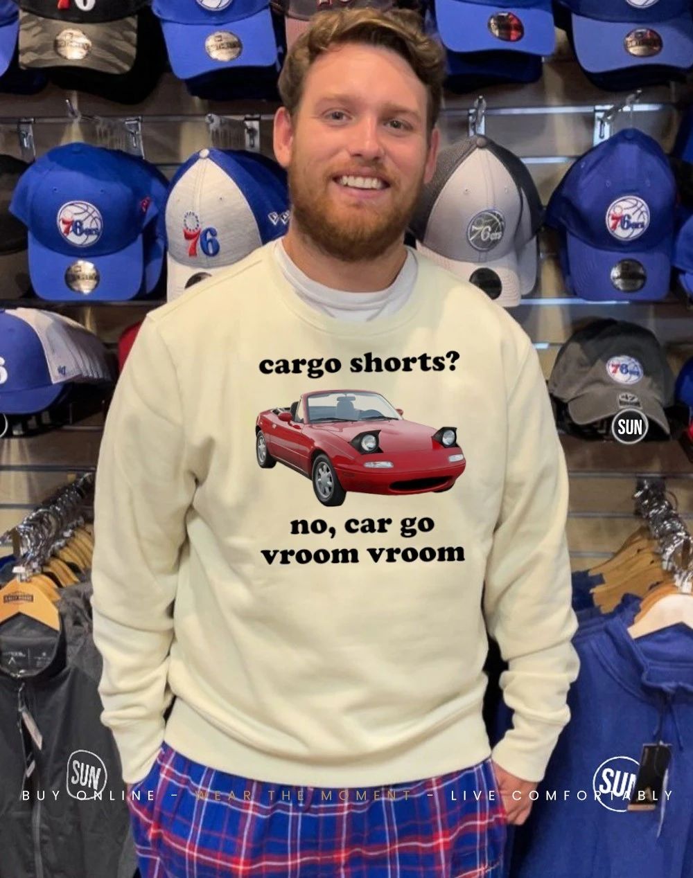 Cargo Shorts Pun cargo shorts no car go vroom vroom shirt