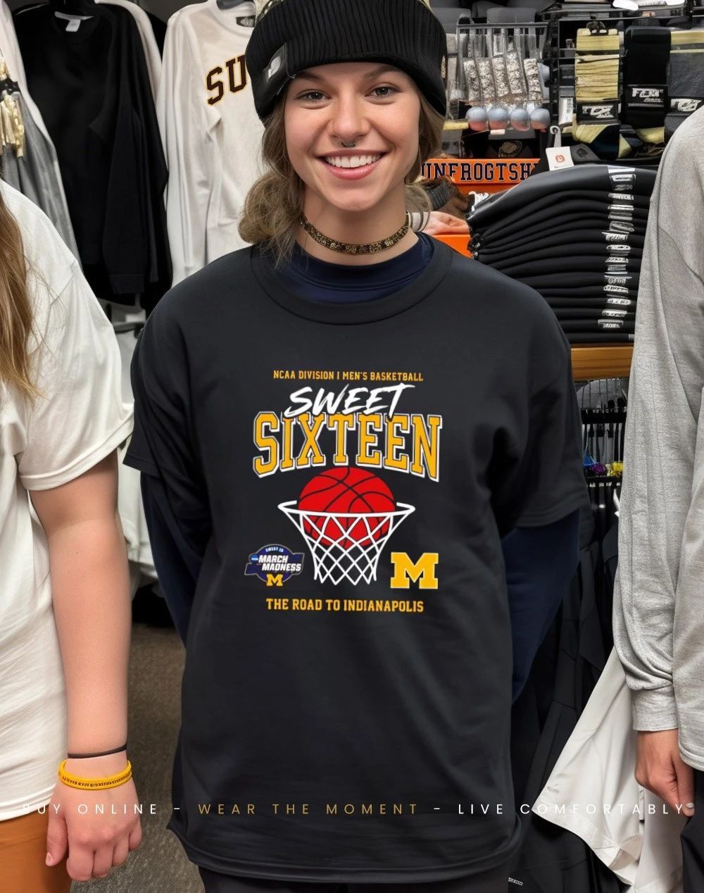 Michigan Wolverines men’s basketball Sweet 16 March Madness The Road To Indianapolis 2026 shirt