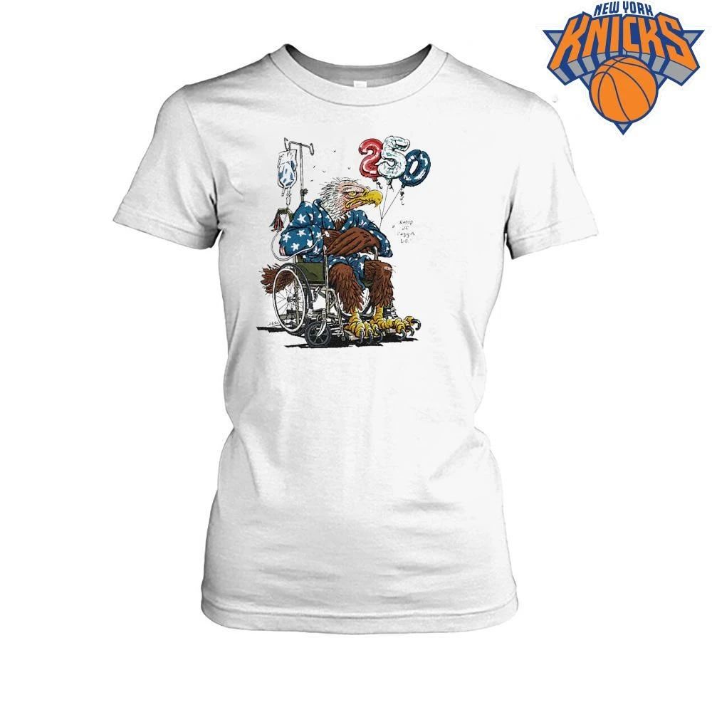 Funny Grumpy Bald Eagle Wheelchair US 250th Birthday Whoop De Do Happy 4th of July shirt