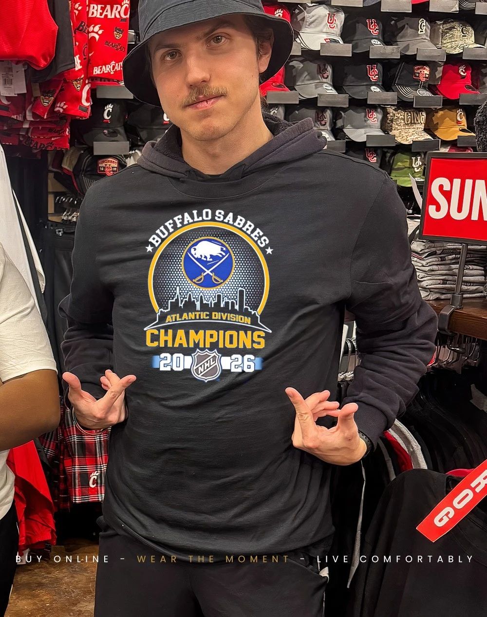 Buffalo Sabres 2026 Atlantic Division Champions city skyline shirt