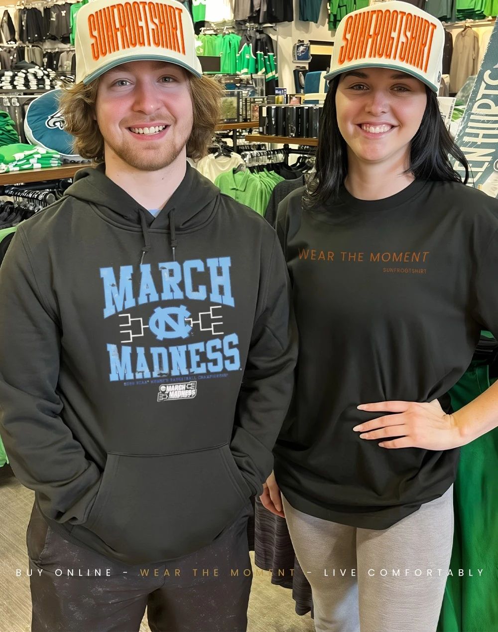 UNC Tar Heels WBB 2026 March Madness logo shirt