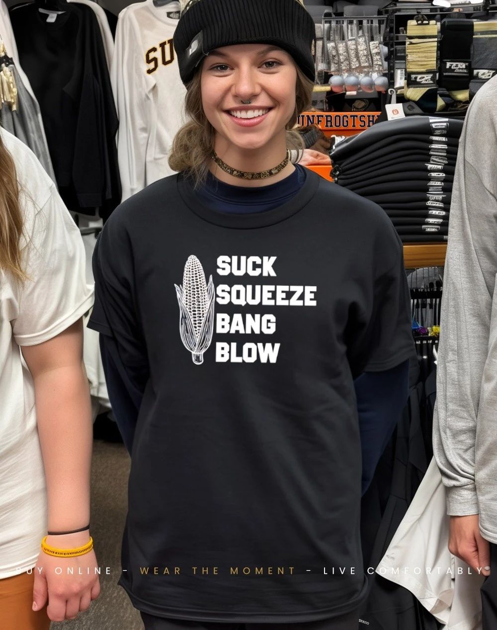 Suck squeeze bang blow corn shirt