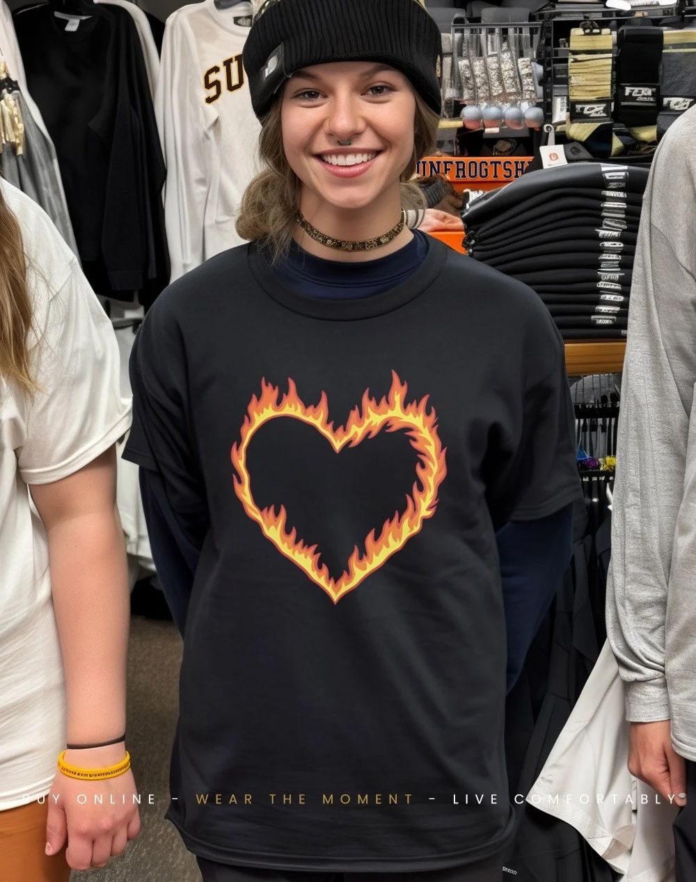 High Potential Morgan Croft Fire Heart Shirt