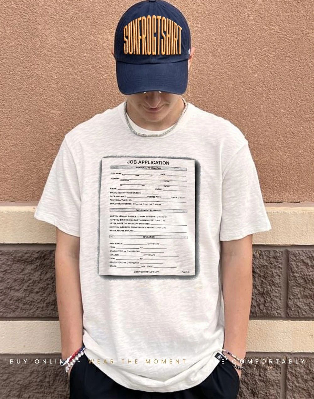 Scary job application paper shirt