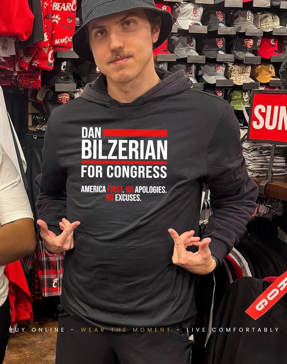 Dan Bilzerian for Congress America first no apologies no excuses 2026 Campaign shirt