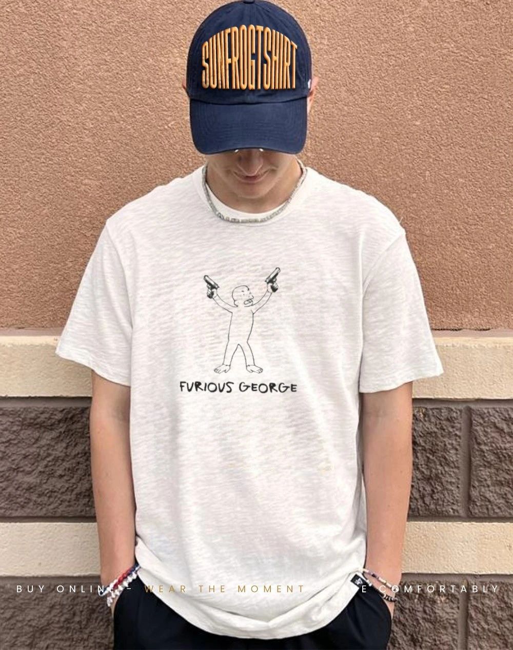Furious George monkey holding gun shirt