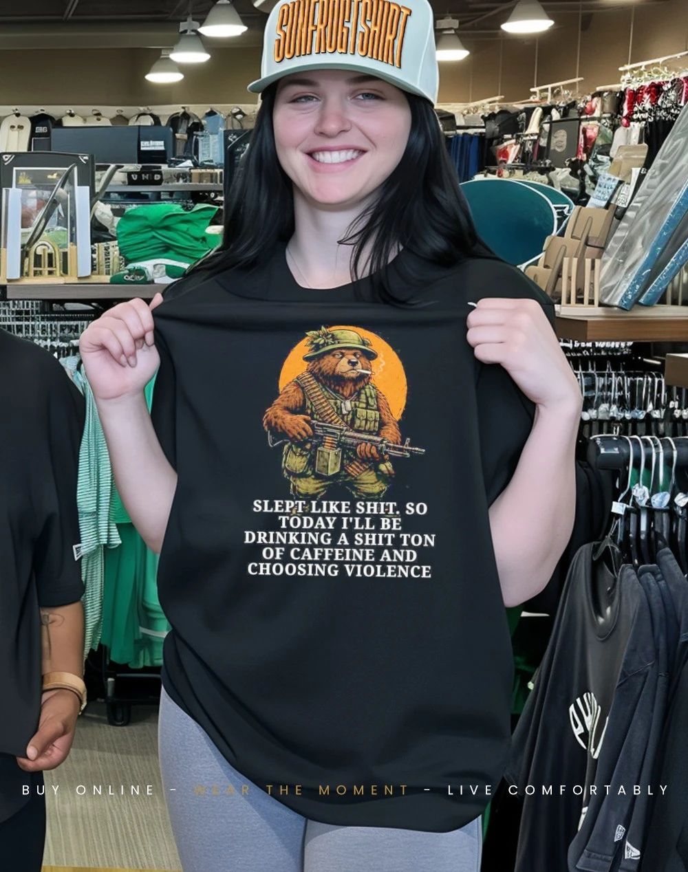 Bear today I’ll be drinking a shit ton of caffeine choosing violence shirt