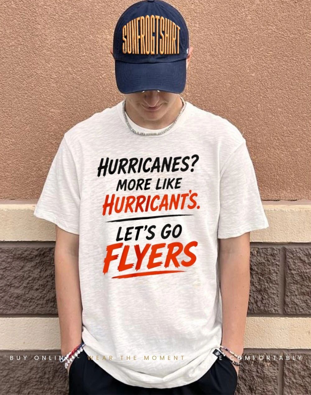 Philadelphia Flyers Hurricanes more like Hurricant’s Let’s Go Flyers shirt