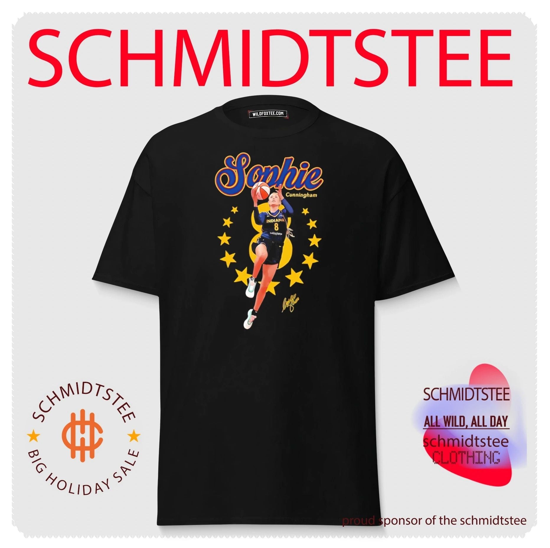 Indiana Fever Sophie Cunningham jumping pose shirt