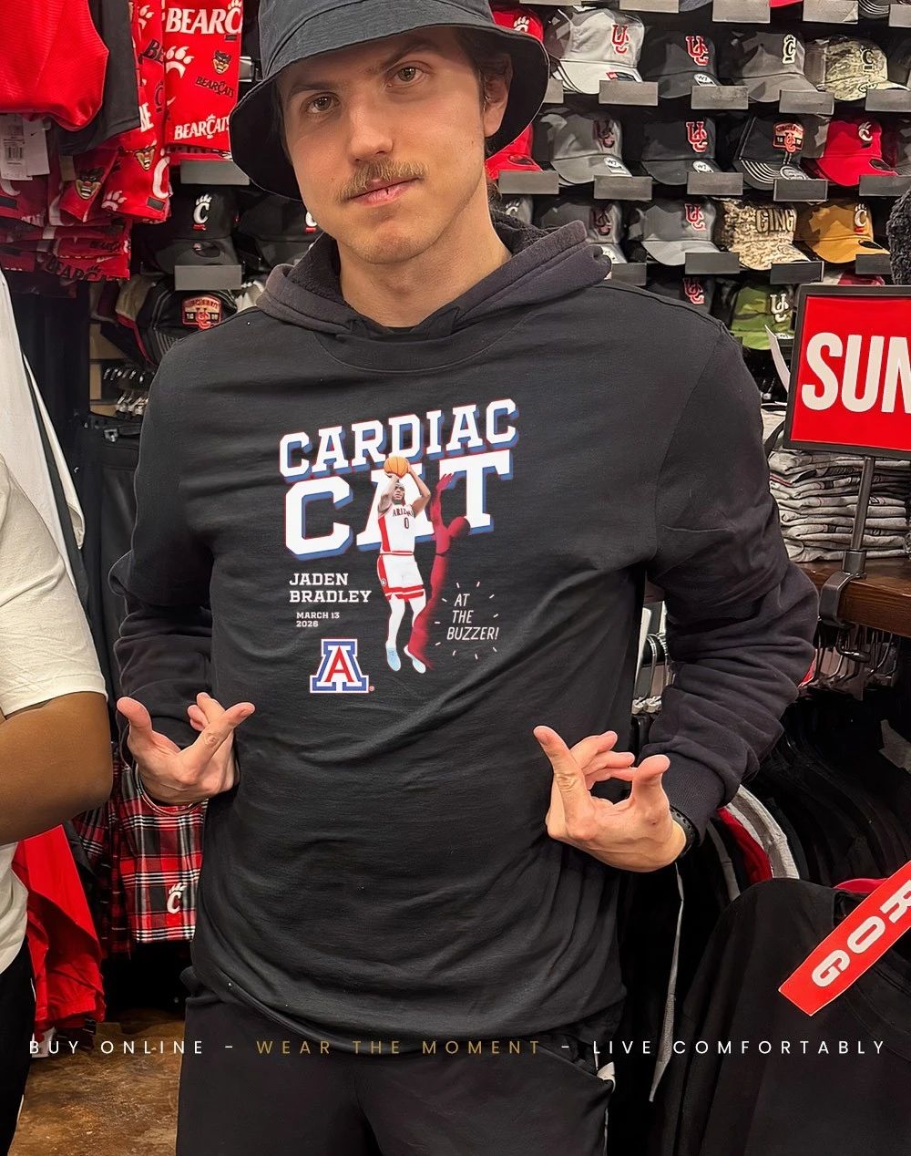 Jaden Bradley Arizona Wildcats Cardiac Cat shirt