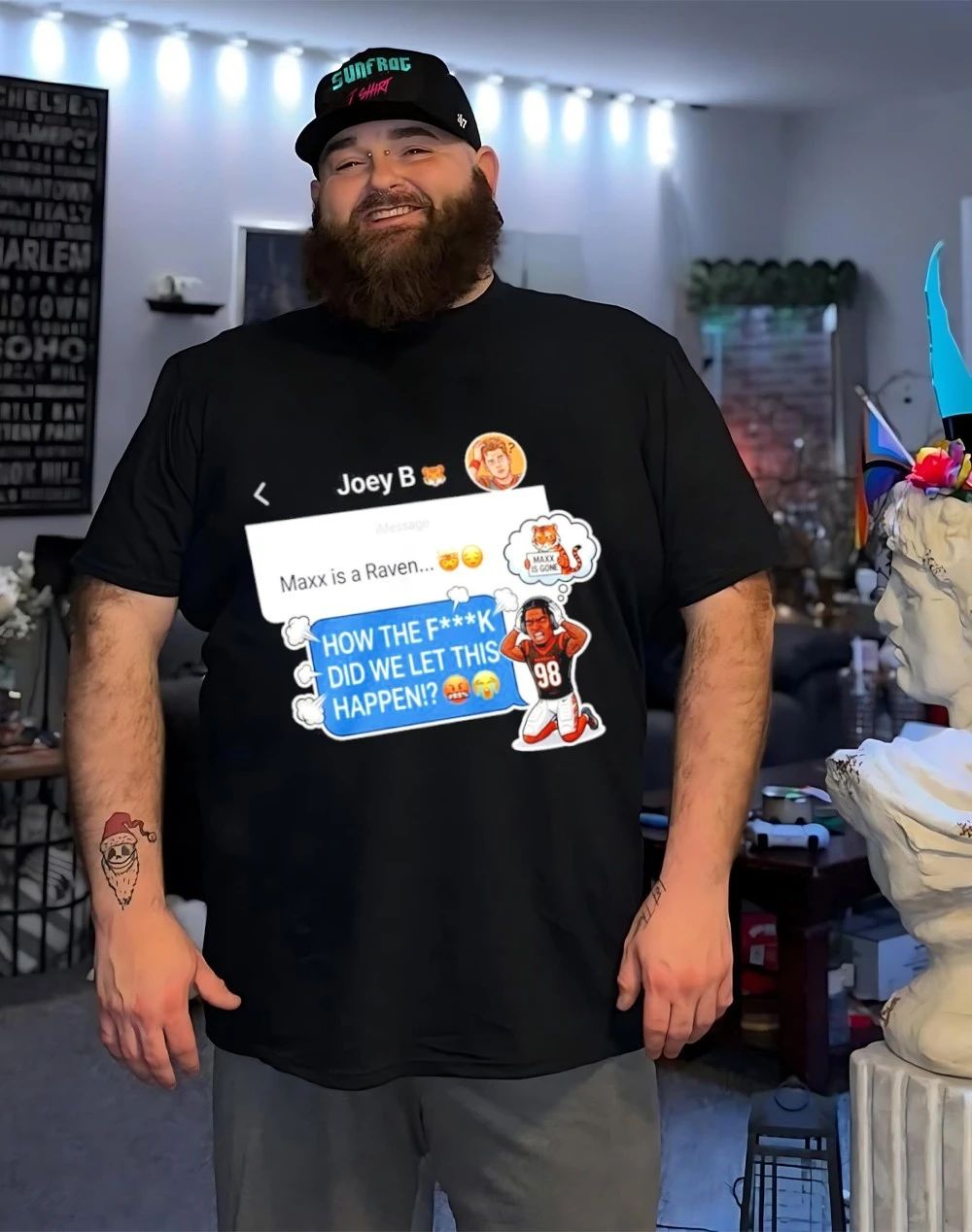 Ja’Marr Chase Reaction Max is a Raven shirt