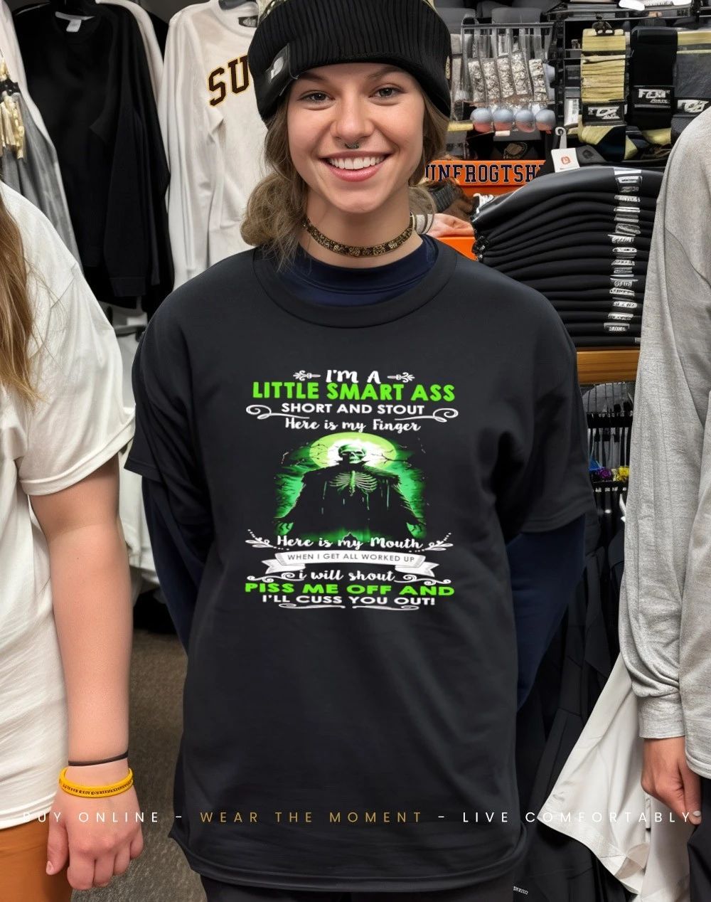 I’m a little smart ass short and skull shirt