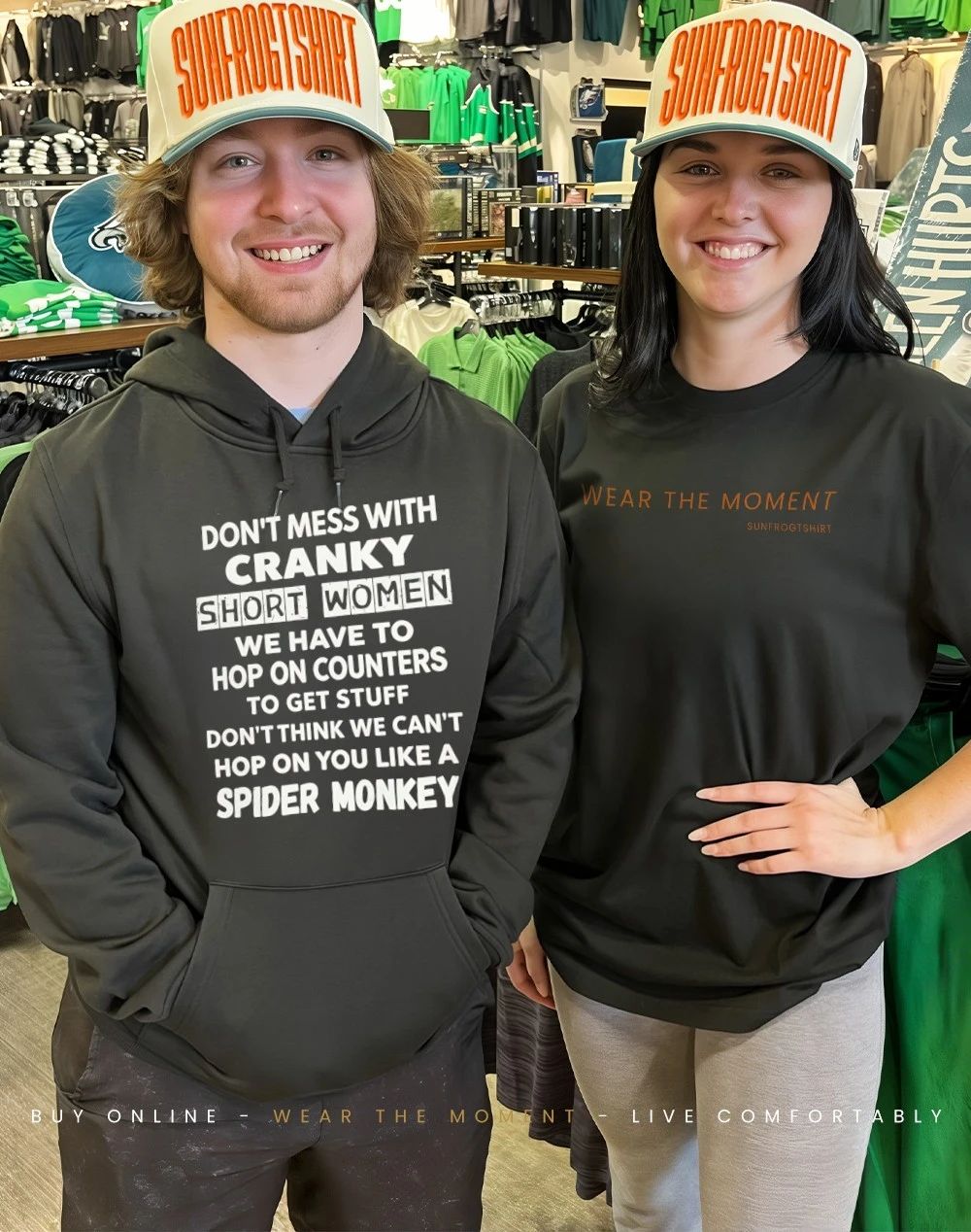 Don’t mess with cranky short women we have to hop on counters spider monkey shirt