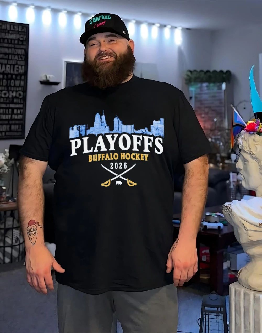 Buffalo Hockey 2026 NHL Playoffs city skyline shirt