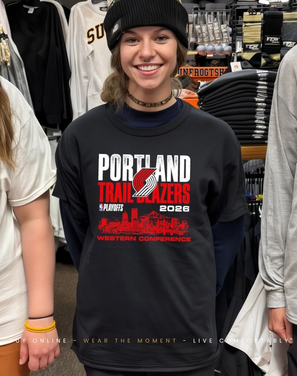 Portland Trail Blazers 2026 NBA Playoffs Western Conference Skyline Distressed shirt