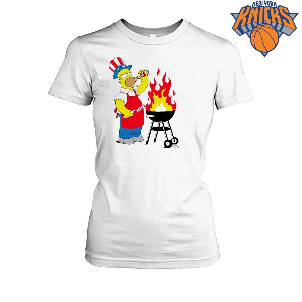 Homer Simpson Patriotic Uncle Sam BBQ Grilling Fourth Of July Shirt