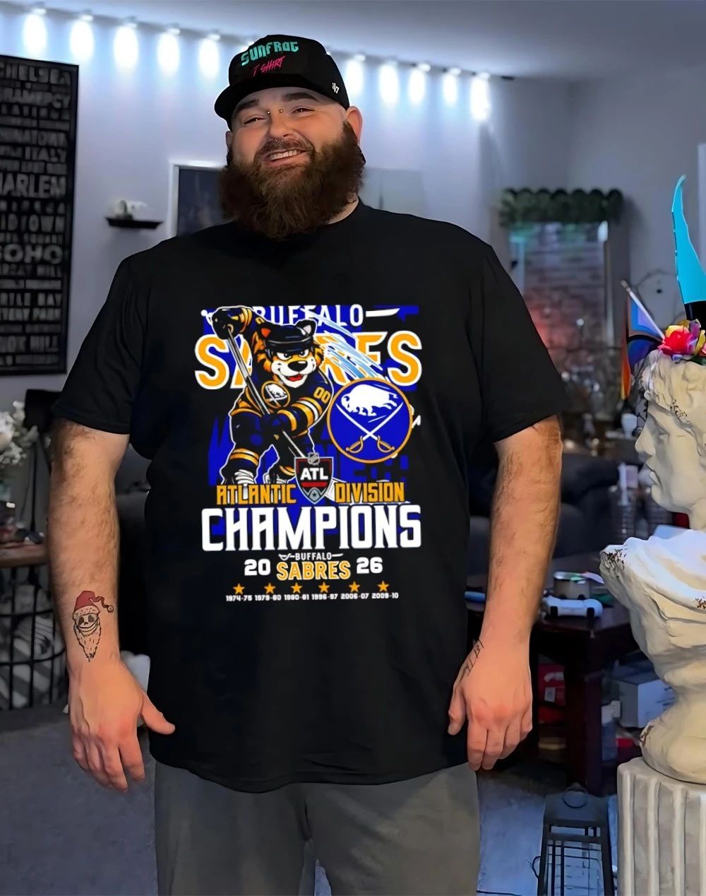 Buffalo Sabres 2026 Atlantic Division Champions 6 time mascot shirt
