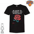 Be Nicer To Yourself Dumb Bitch Vintage Rose Tattoo Style Black Cotton T Shirt