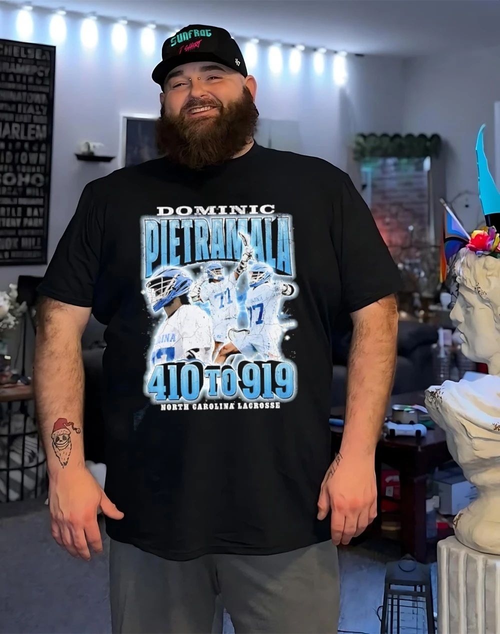 Dominic Pietramala 410 t0 919 North Carolina Lacrosse vintage shirt