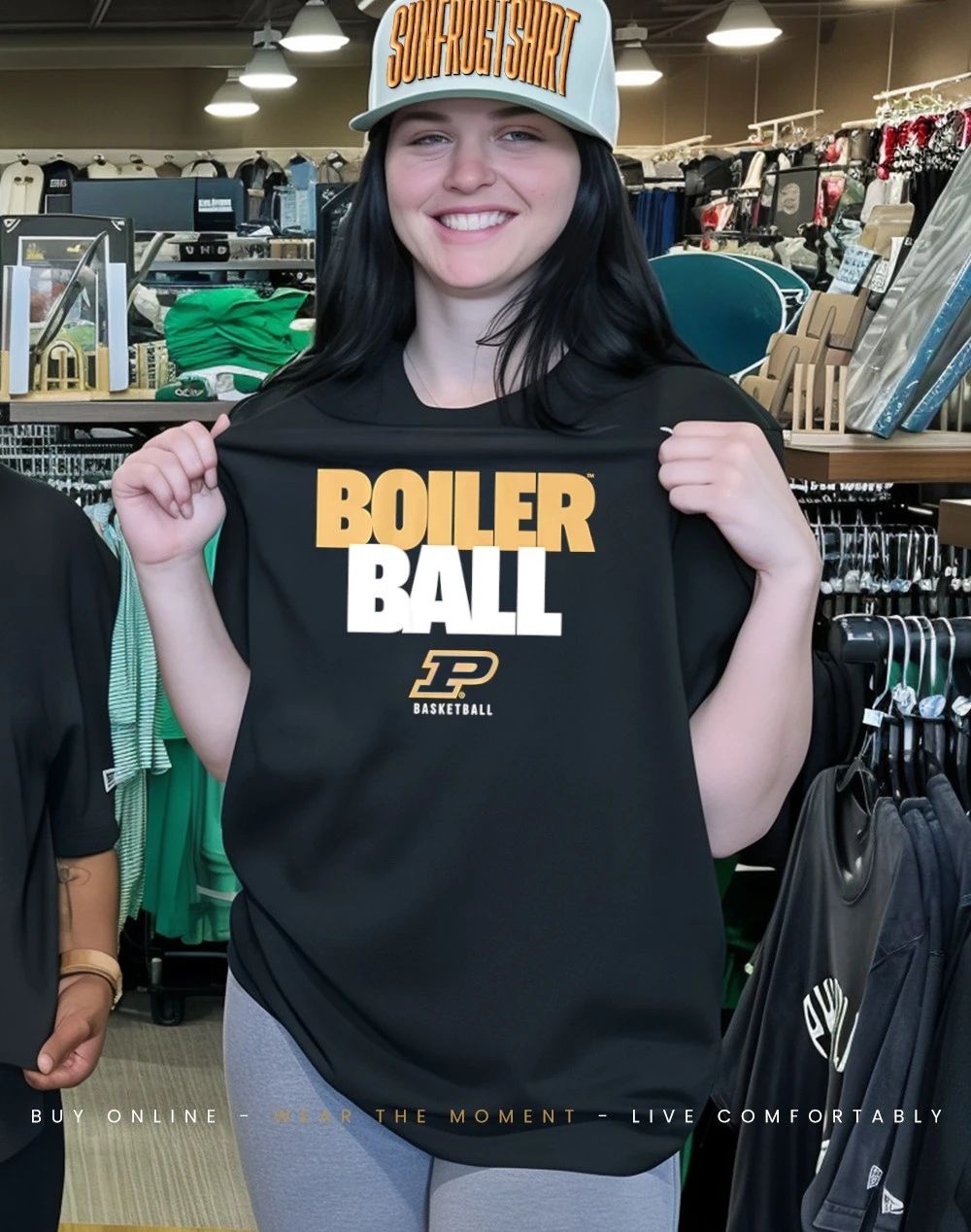 Purdue Basketball Boiler Ball Text Stack shirt