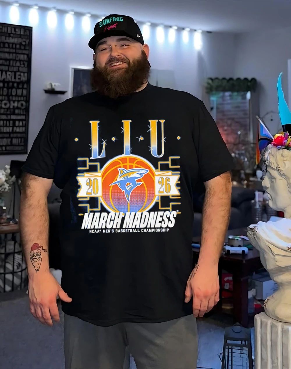 Long Island Sharks MBB 2026 March Madness logo shirt