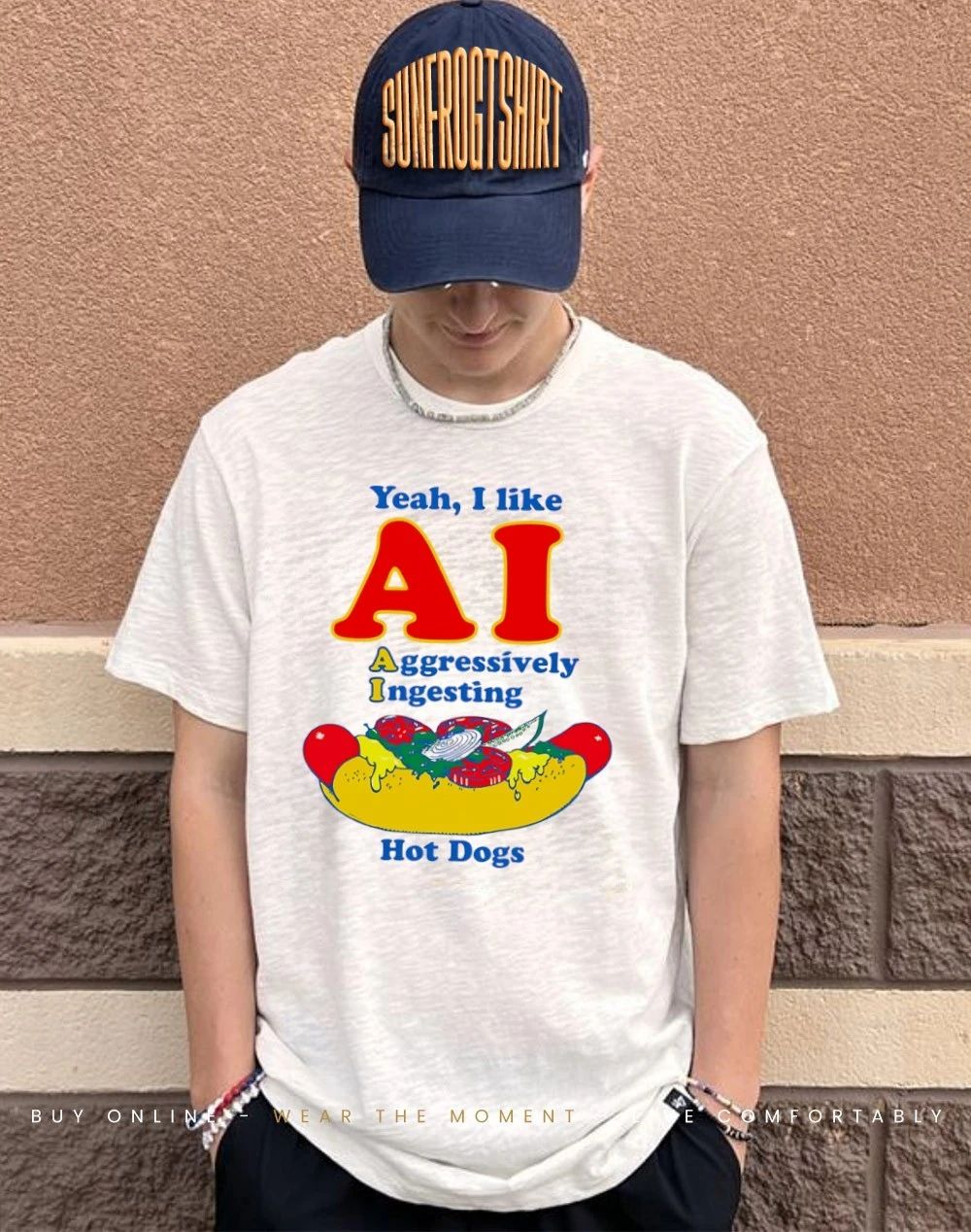 Yeah I Like AI Aggressively Ingesting Hot Dogs shirt
