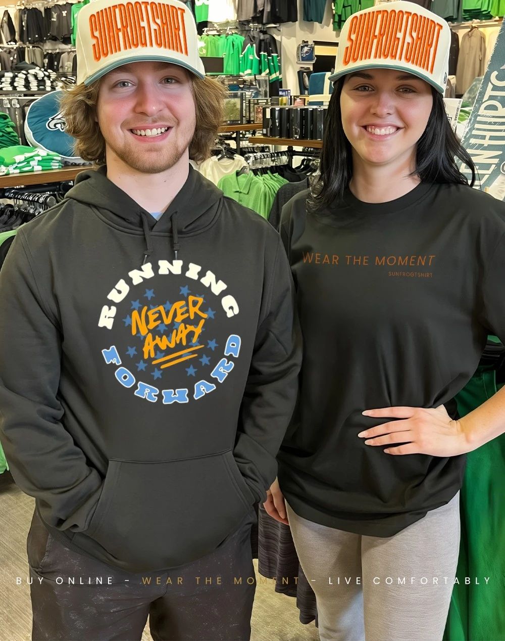 Running forward never away shirt