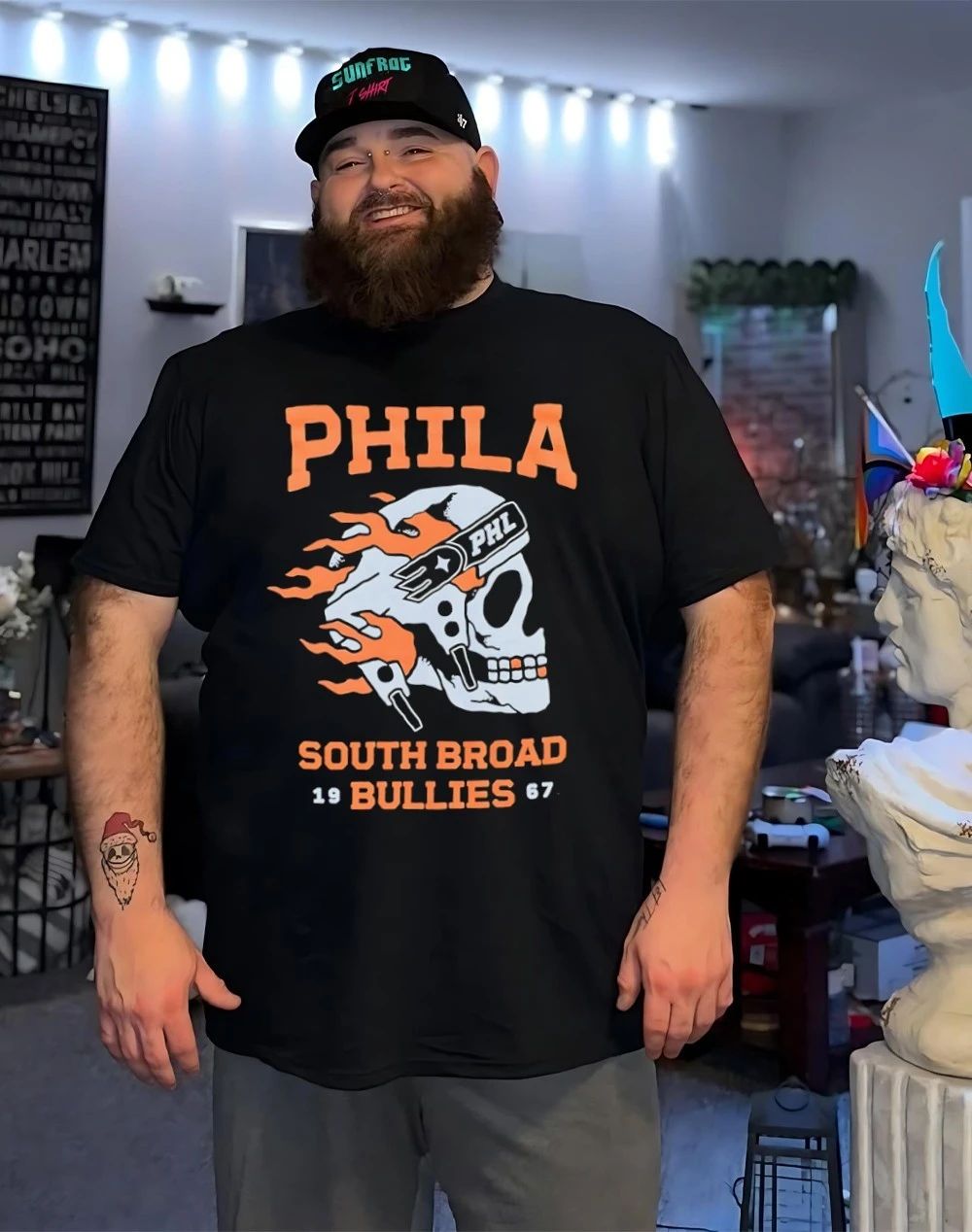 Philadelphia South Broad Bullies 1967 skull shirt