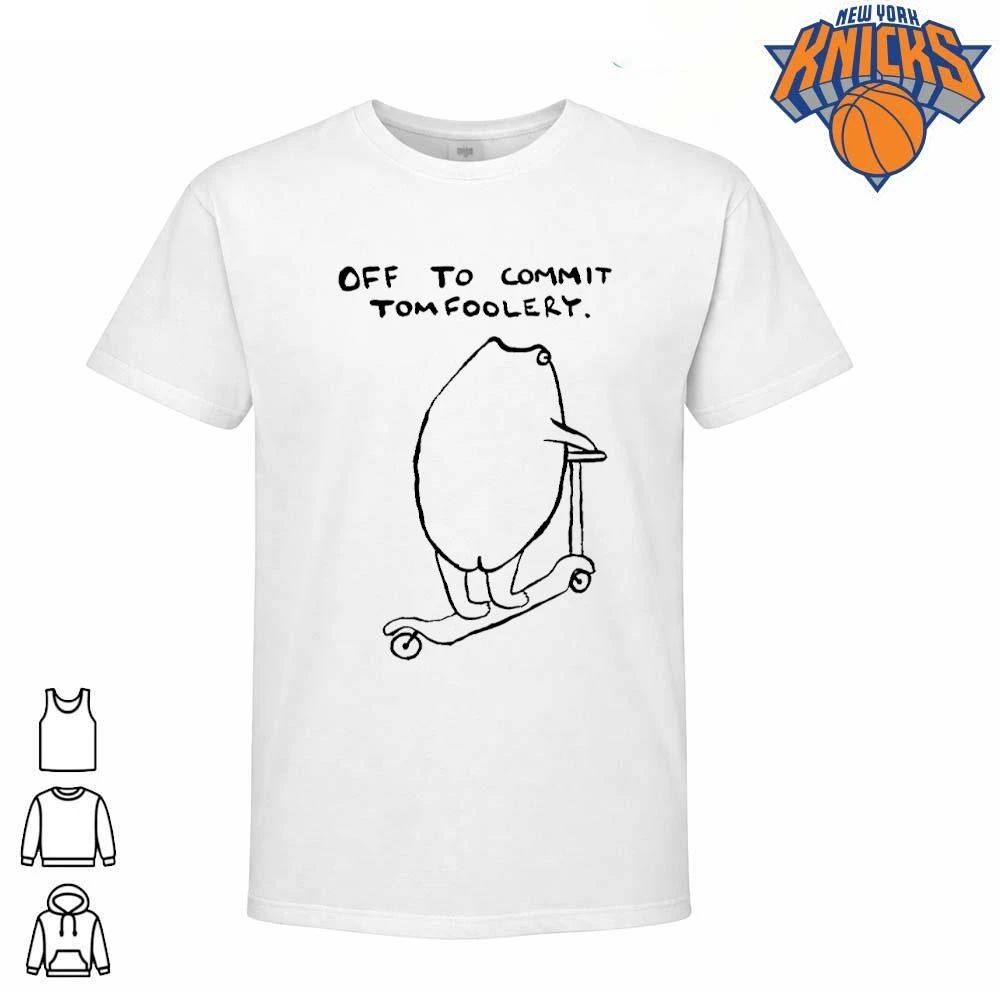 Off To Commit Tomfoolery Minimalist Character Scooter Art Funny Quote White Cotton T Shirt