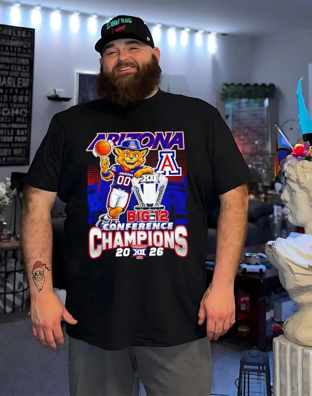 Arizona Wildcats 2026 Big 12 Tournament Championship Champions mascot shirt