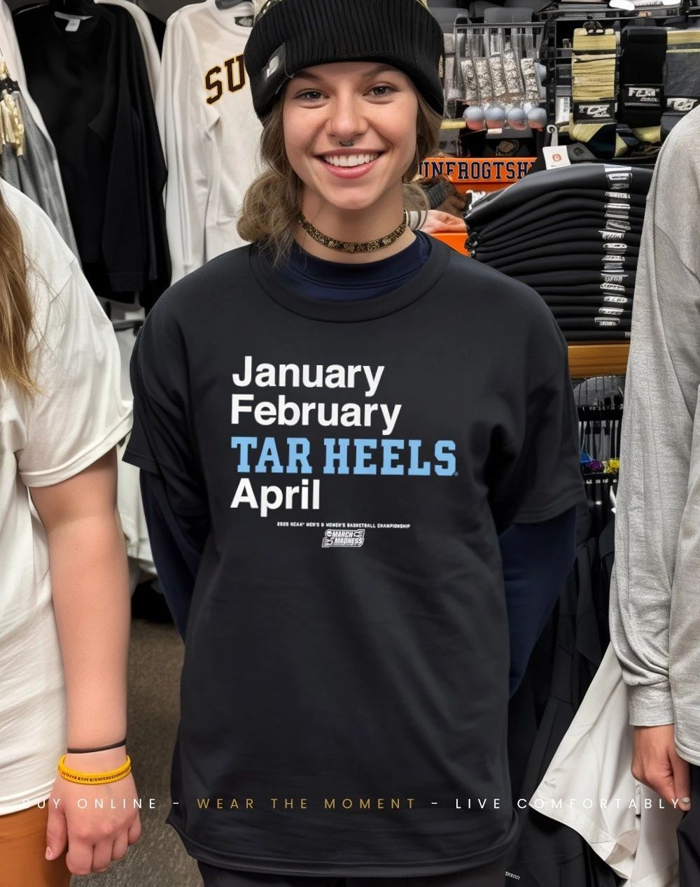 UNC Tar Heels MBB & WBB 2026 March Madness Month January February Tar Heels April shirt