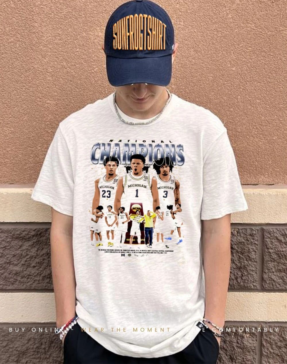 Michigan Basketball 25-26 National Champs player collage shirt