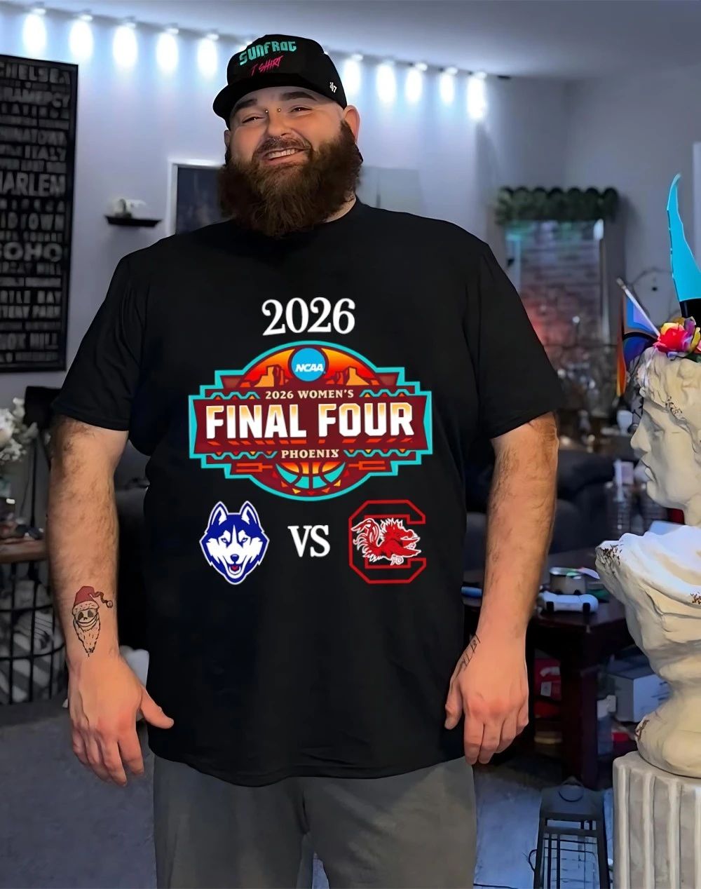 UConn Huskies vs South Carolina Gamecocks 2026 NCAA Women’s Basketball Final Four Phoenix Logos shirt