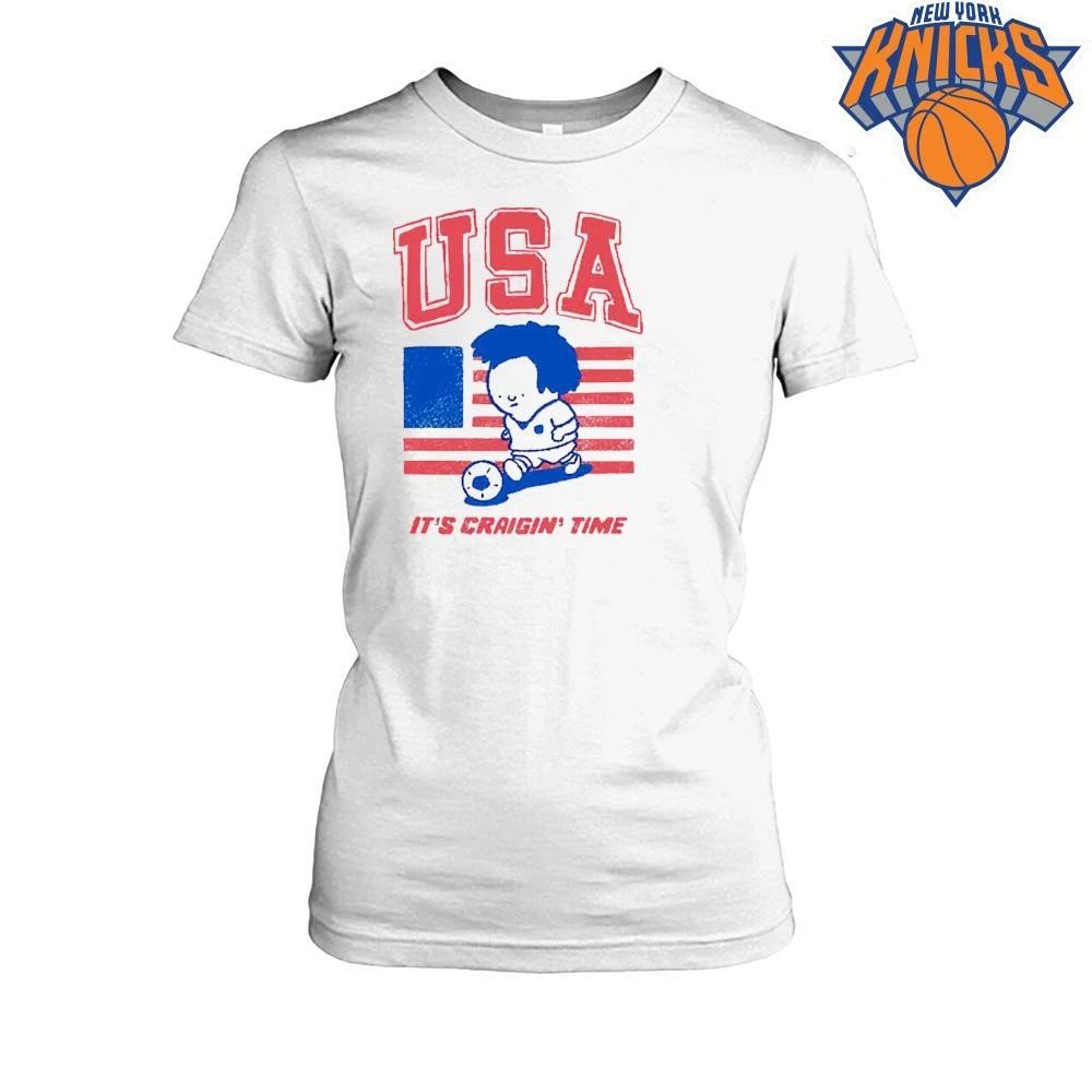 USA Its Craigin Time Soccer Mascot American Flag Funny Meme Shirt