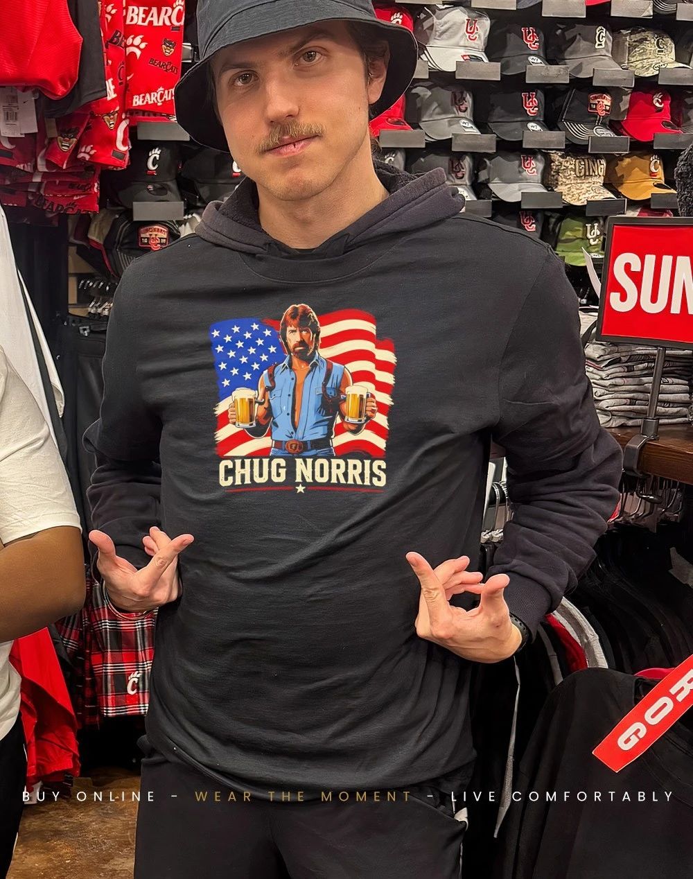 Chuck Norris Chug Norris Drinking Beer Graphic shirt