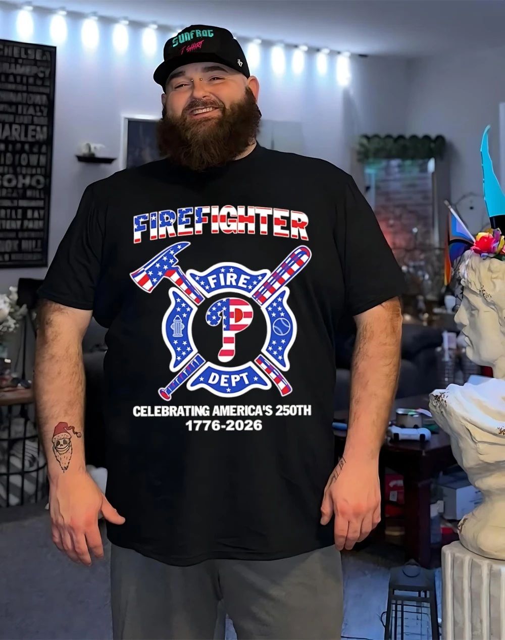 Philadelphia Phillies Firefighter 250th 1776-2026 Fire Dept celebrating America’s shirt