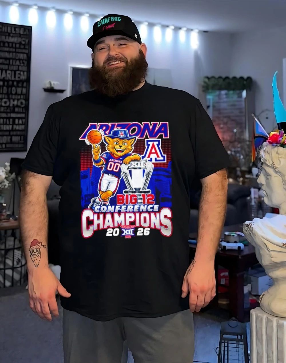 Arizona Wildcats ‘2026 Big 12 Men’s Baksetball Champions mascot shirt