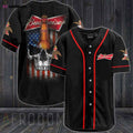US Flag Black Skull Budweiser Baseball Jersey - Aopprinter