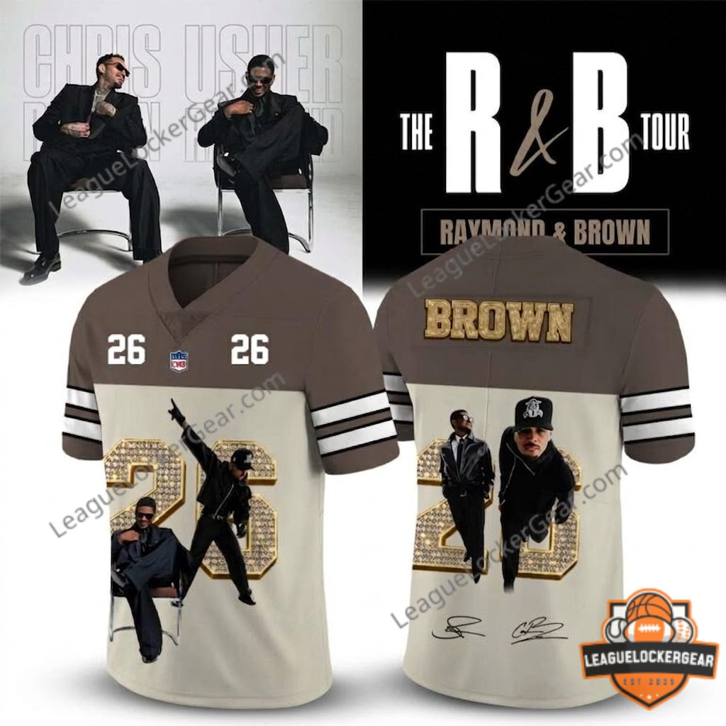 Usher & Chris Brown The R&B Tour Football Jersey